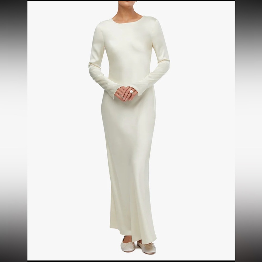 WeWoreWhat Cream Long Sleeve Maxi Dress